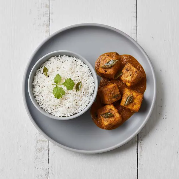 Koli style Fish Curry With Coconut and curry leaf Rice